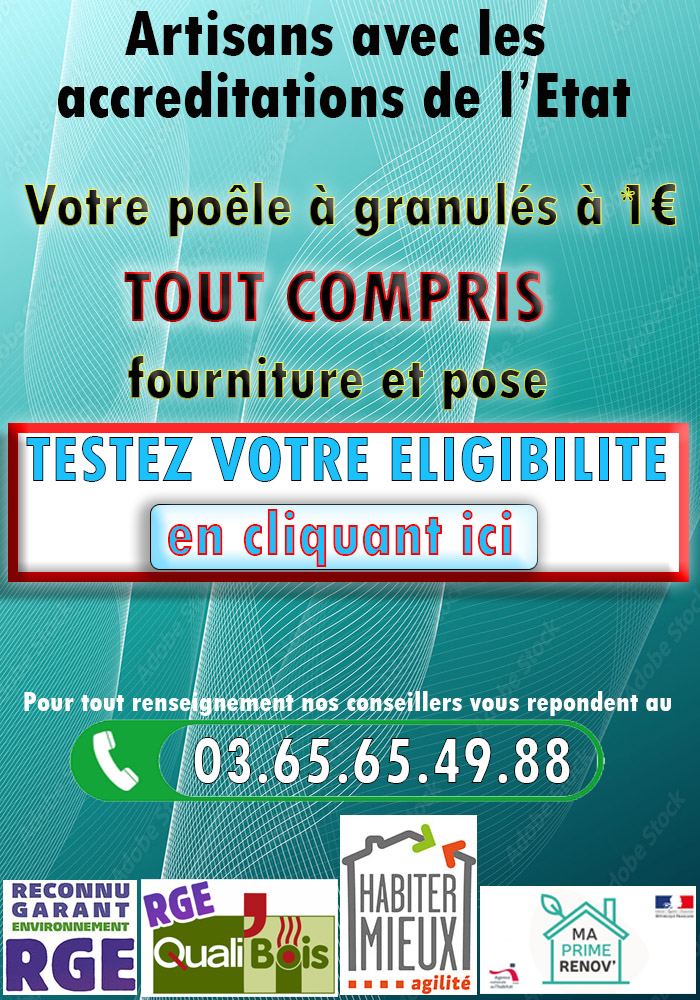 Aide etat Poele a Granules 1 euro Beuvry la Forêt 59310